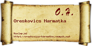 Oreskovics Harmatka névjegykártya